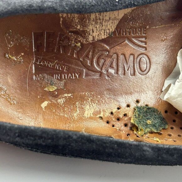 Genuine Salvatore Ferragamo Black Suede Mens Loafers Size 9.5 EE 7506 main image 9